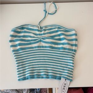 SUPER CUTE WHITE AND BLUE TOP